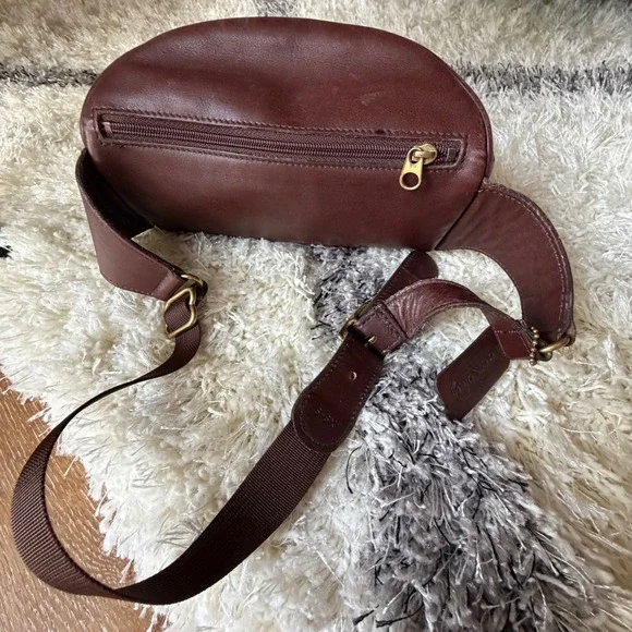 Vintage 90's Coach Leather Brown Belt Bag Waist Pouch Bag XS S old